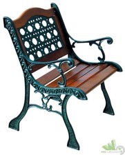 POLTRONA SEDIA CON BRACCIOLI GHISA VERNICIATO NERO ANTICATO LEGNO L61xP60