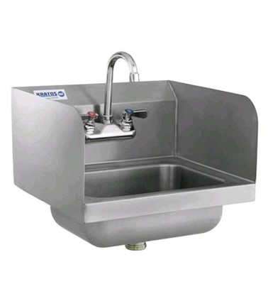 Kratos 28W-089 NSF Commercial Hand Sink with Gooseneck Faucet - 14''Wx10''Dx5''H
