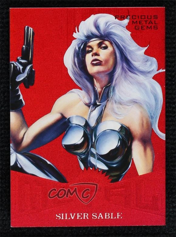 2017 Fleer Ultra Marvel Spider-Man Metal PMG Red 59/99 Silver Sable #MM34 0qd