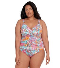 Lauren Ralph Lauren Women's Plus Size One-Piece Swimsuit (Amara Patchwork, 16W)