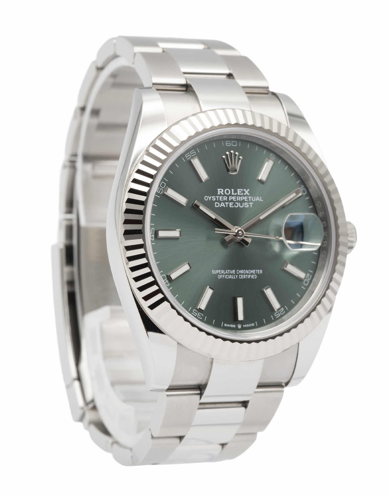 2022 Rolex Datejust 41mm 126334 Mint Green Dial with Box & Papers image 2