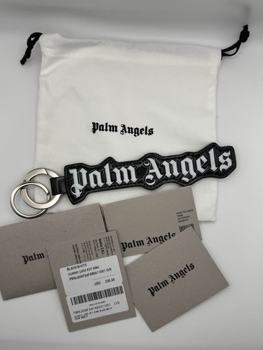 Palm Angels Classic Logo Key Ring Black White PMNJ009F24FAB0011001