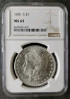1881 S $1 Morgan Silver Dollar NGC MS63