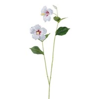 artplants Kunstzweig Hibiskus Smohle, Weiß, 110Cm
