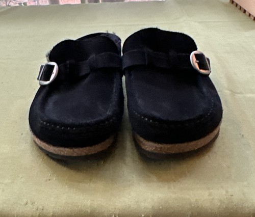 Birkenstock Boston Pantolette Lammfell schwarz Wildleder Leder Fell gefüttert Gr. 40 - Bild 6 von 13