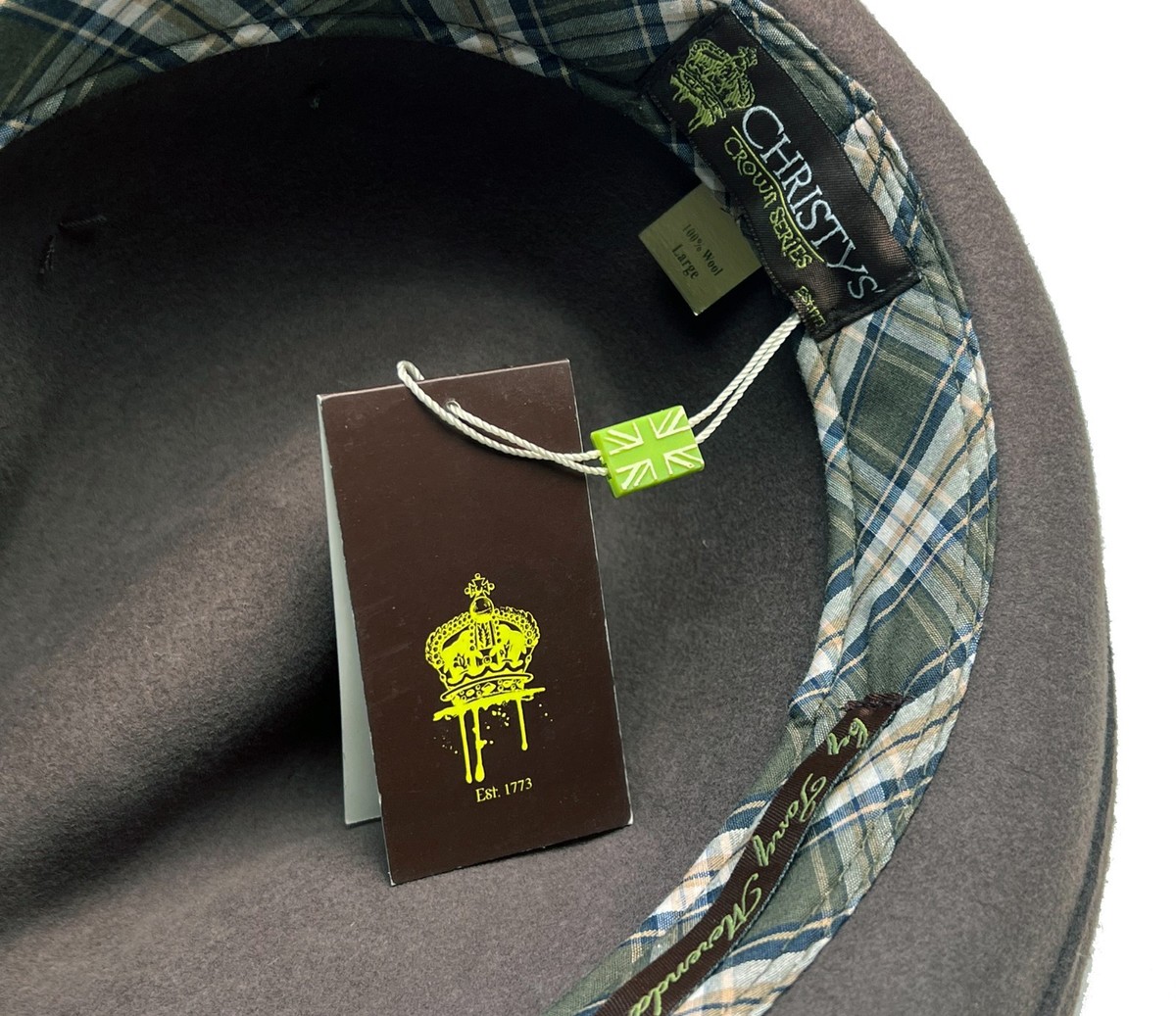 Christy’s Crown Collection Plaid Fedora Hat Tony Merenda Crown Logo OS Christys main image 4