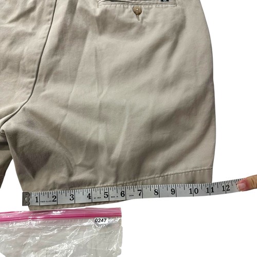 Pantalones Cortos Nautica Frente Plano Para Hombre Beige Oscuro Caqui Chino Cubierta Talla 36x6 100% Algodón - Imagen 12 de 12