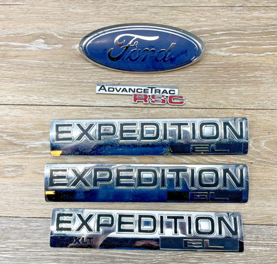 07-12 Ford Expedition EL Door Hatch Nameplate Emblems Set Blue Oval Advancetrac