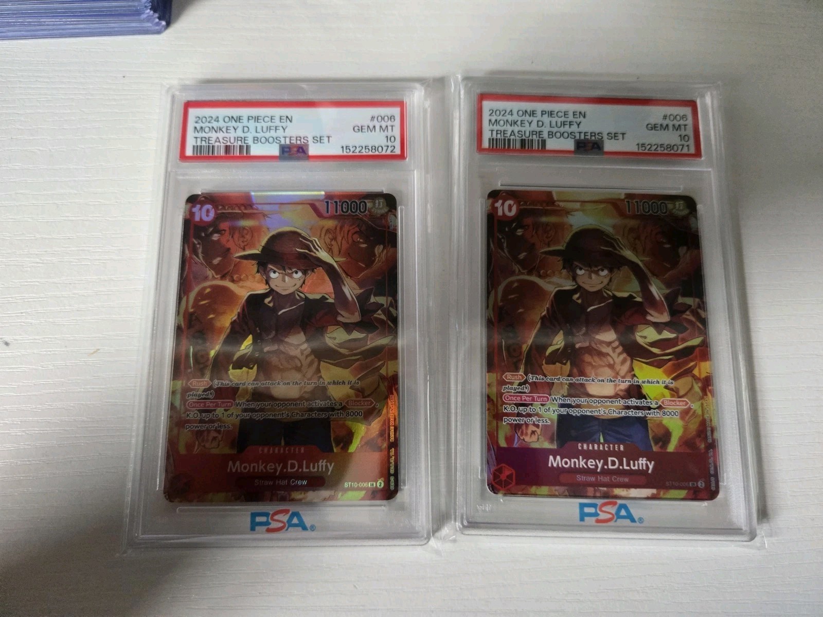 2024 One Piece Treasure Booster Set Promo #006 Monkey D. Luffy PSA 10 view 2
