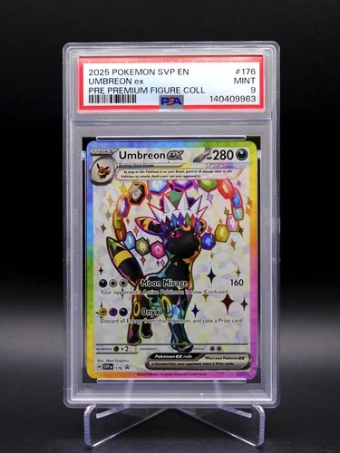 PSA 9 Mint Umbreon EX 2025 Black Star Promo Prismatic Pre Fig Coll SVP-EN 176