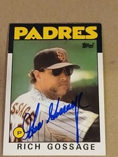 1986 Topps - Rich Gossage #530 ( Autographed  ) Red Circle Ink Error On Back  