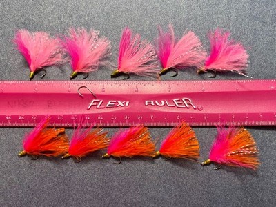 fly fishing flies lot, Pink & Orange With Silver Flash Salt & Fresh Water Panfi
