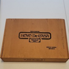 Vintage Hoyo De Casa No 1 Wooden Cigar Box Empty Hinged Mexico San Andres EMS