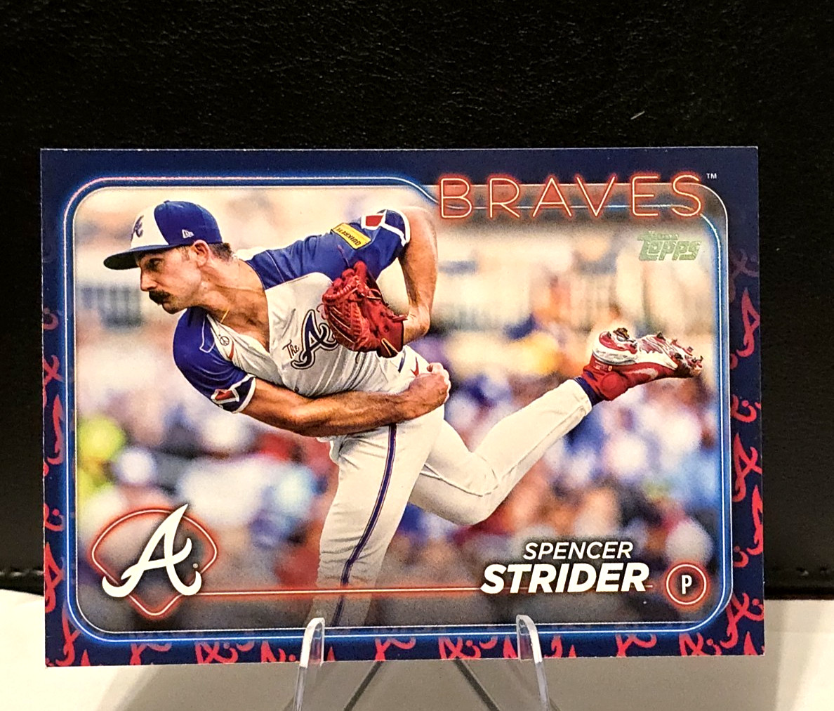 2024 Topps Series 1 - Spencer Strider #11 Team Color Logo Border Braves