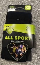 New Sofsole All Sport Girl  s Team Sock 2 Pair Black XS 9C-1Y