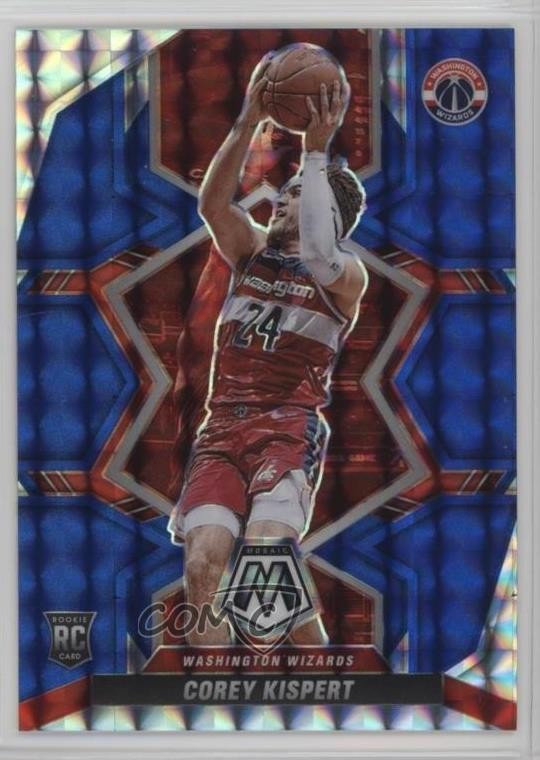 2021-22 Panini Mosaic Rookies Blue Mosaic Prizm 43/99 Corey Kispert #213 12v9