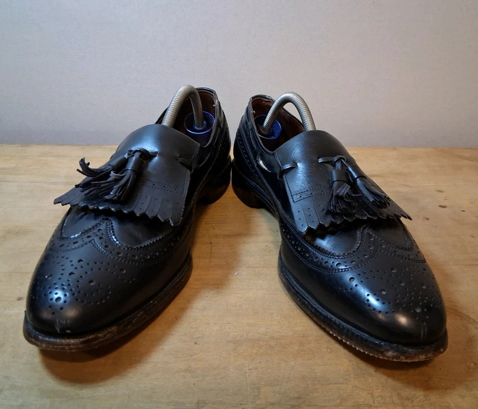 Allen Edmonds Arlington Black Leather Tassel Loafers Mens Size 10 A Dress Shoes - Image 2 of 4
