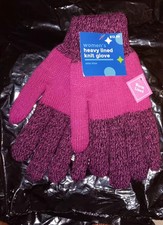 Pink And Black Knit Gloves New With Tags O/S