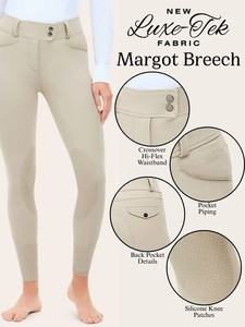 Pantalon D'équitation RJ Classics Beige, Femme, Taille 24R, Patch Genou, Taille Basse