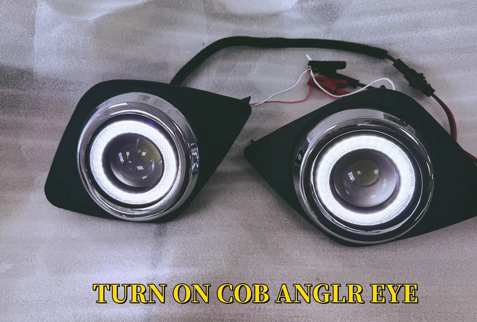 For 09-12 Toyota RAV4 White Angel Eye Halo Ring & Bumper Bezel & Fog Lights Pair - Image 4 of 4