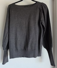NWT Ann Taylor Factory Sweater Size S Grey Long Sleeve Pullover Round Neck Top