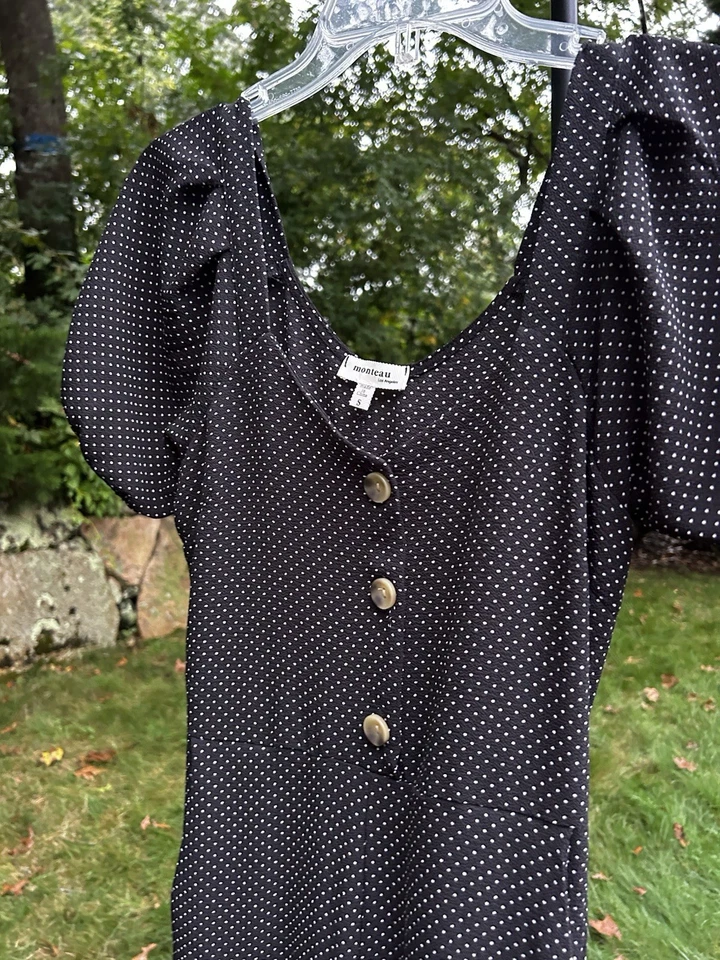 Romper Monteau Los Angeles preto bolinhas botão frontal tamanho. Pequeno (comprimento do tornozelo) - Imagem 2 de 4