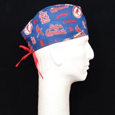 Rare St. Louis Cardinals logo all over on Navy Blue Theme Scrub Hat
