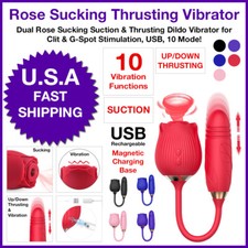 Doble Vibrador Succi n Rosas y Vibrador de Empuje Cl toris Punto G, USB, 10 Modo