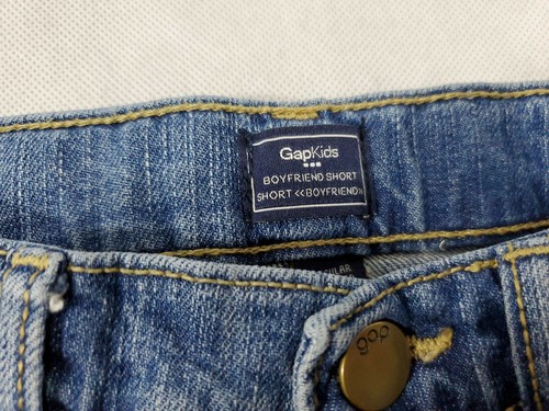 Gap Kids Girls Shorts Sz 7 Regular Adjustable Waist Blue Denim Boyfriend Shorts - Picture 3 of 7