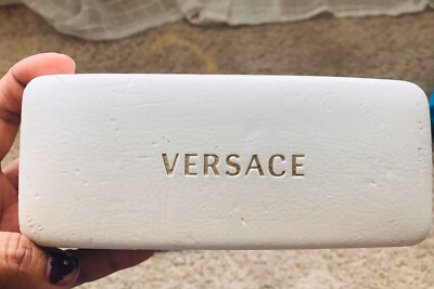 Authentic VERSACE Sunglasses & White Leather Case Authentic Versace Hard Shell Sunglasses Case – Black Faux  main image 4