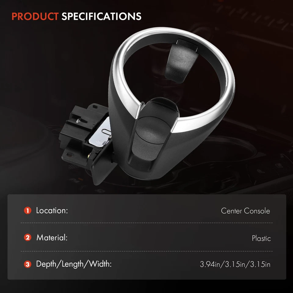 Portavasos de plástico negro con consola central para BMW Z4 E89 2009-2016 51169173501 Foto 3 de 4