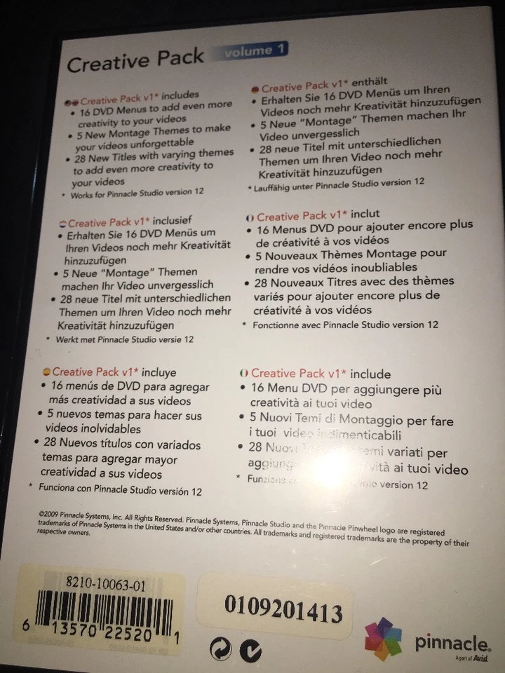 Avid Pinnacle Studio Creative Pack Volume 1 Version 12 Templates And More - Image 3 of 3