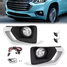 Pair Fog Lights W/ Bezel+Harness+Switch For Chevy Traverse 2018-2021  Left+Right
