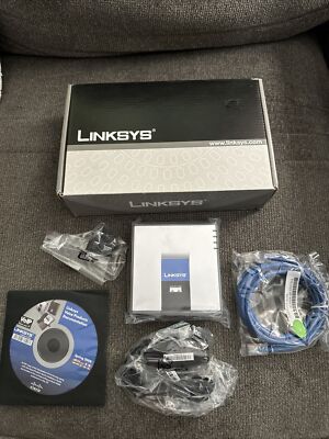 Cisco Linksys SPA2102 VoIP Phone Adapter with Router and Power Supply Open Box