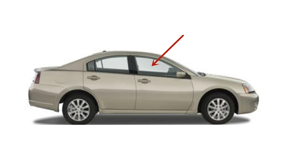 Fits 2004-2012 Mitsubishi Galant Passenger Side Right Front Door Window Glass - Изображение 2 из 4