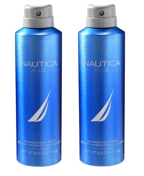 (Lot of 2) Nautica Blue Deodorizing Body Spray 6.0 oz Distressed Packaging NeW