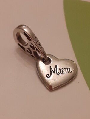 CHAMILIA Mum Heart charm Pink Swarovski crystal 925 silver