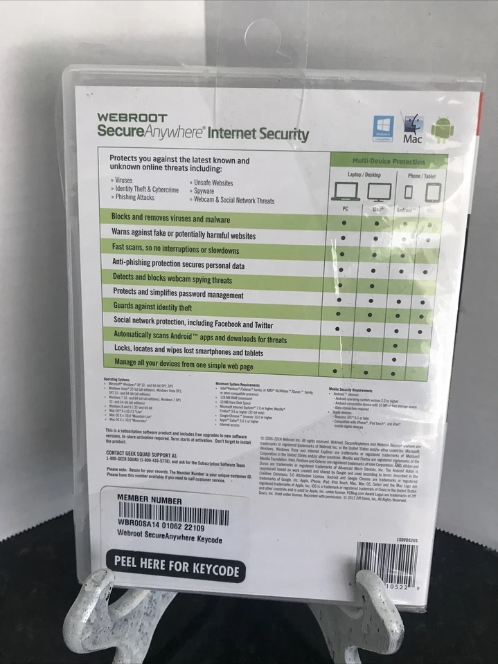 NEW SEALED Webroot SecureAnywhere Internet Security Antivirus CD Software PC Mac - Image 3 of 4