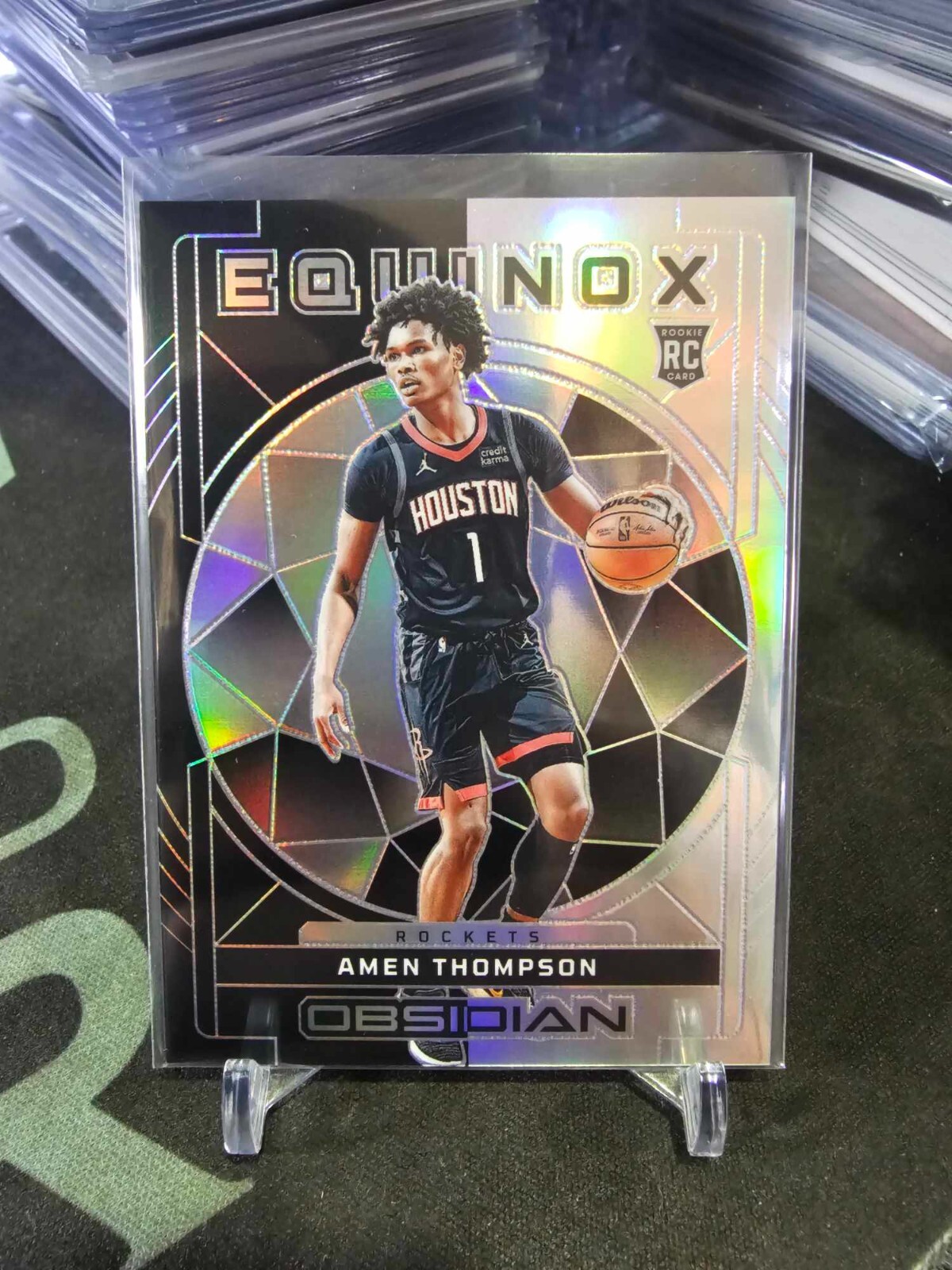 2023-24 Panini Obsidian Amen Thompson Equinox #33 Silver 73/99 RC!