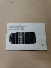 Vintage Minolta Rokkor / Rokkor-X Lenses Depth-of-field Tables Manual RL612M1