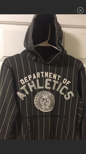 Athletic Department Junior Hoodie Sweatshirt Gr. 10/12 grau gestreift Vintage
