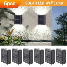 6X Solar LED Deck Light Path Garden Patio Pathway Stairs Step Fence Lamp WHITE