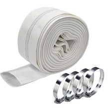 Discharge Hose 1.5/2/3"x 65'/100' PVC Lay Flat Hose Backwash Drain Hose w/ Clamp