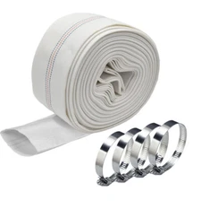 Discharge Hose 1.5/2/3"x 65'/100' PVC Lay Flat Hose Backwash Drain Hose w/ Clamp