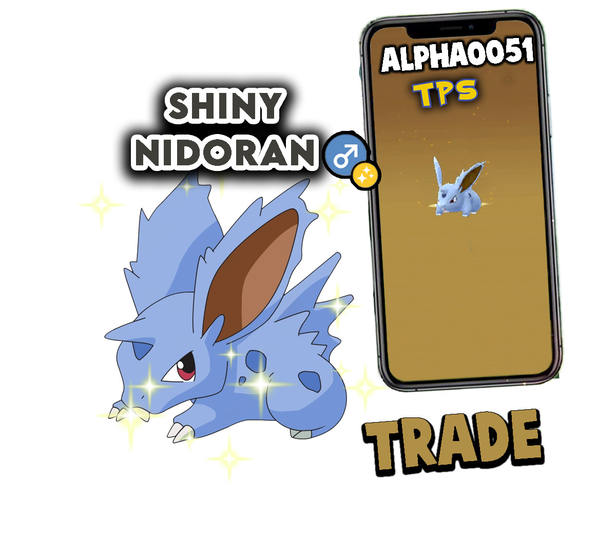 Pokemon Shiny Nidoran Male Registered Trade or Ultrafriend