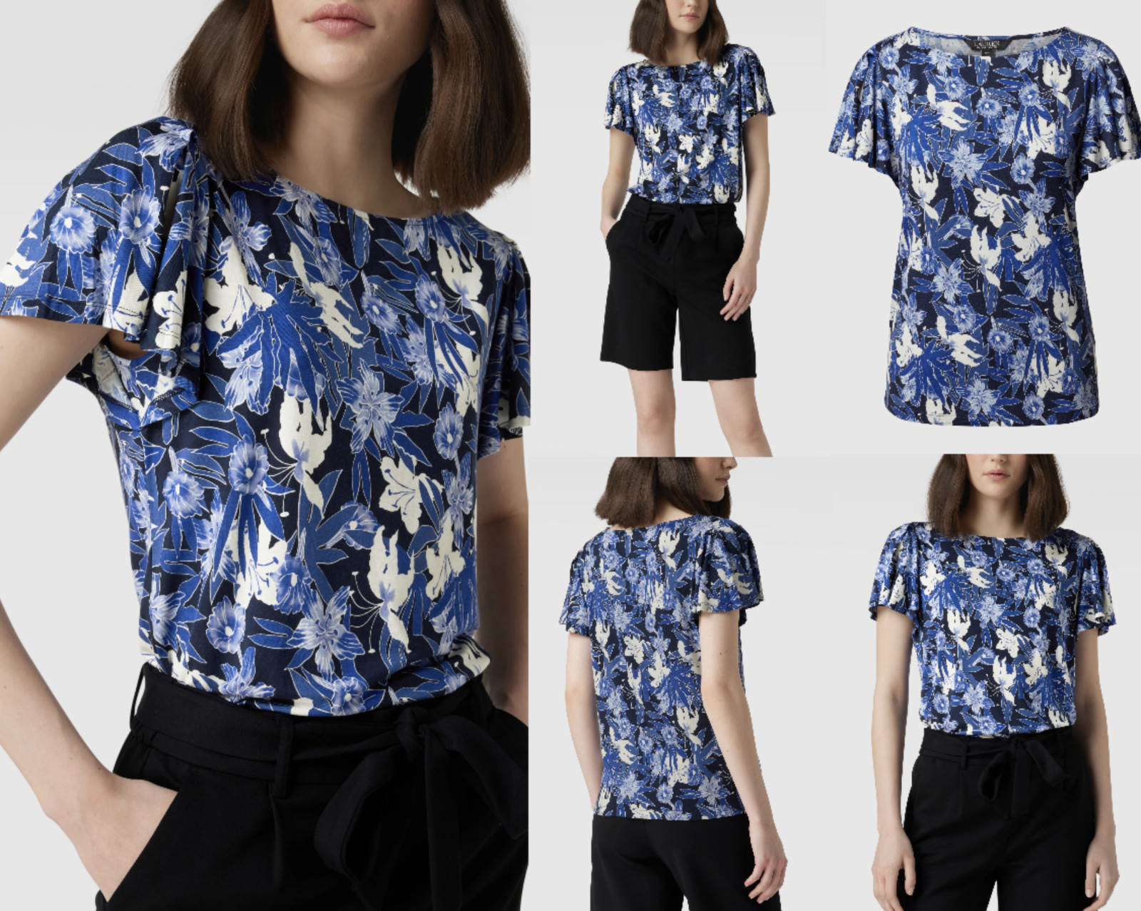 Ralph Lauren Floral Pattern Blouse Shirt Tee XS
