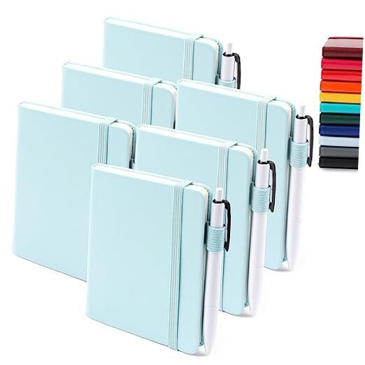 6 Pack Sky Blue Mini Memo Notepads Bulk Pocket Notebooks