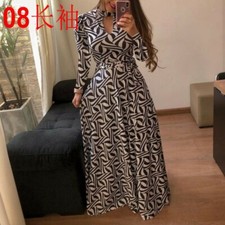 Women's Boho Floral Long Sleeve Maxi Dresses Ladies Summer Casual Fashion Dress