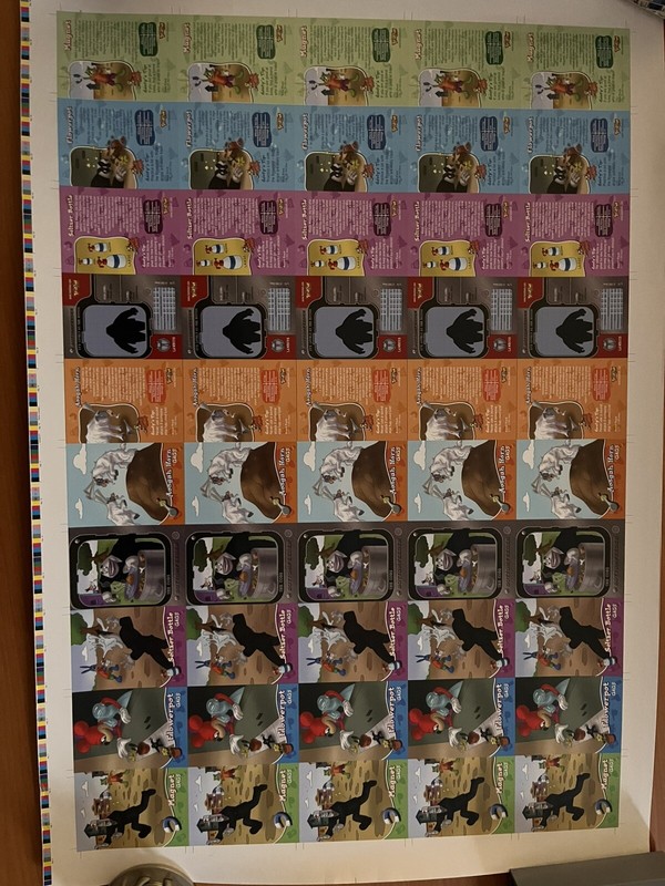 1/1 - Disney Toontown Online Series 2 Trading Cards UNCUT Sheet - 50 Cards