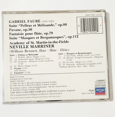 MARRINER-FAURE:PELLEAS ET MELISANDE, PAVANE/ORIGINAL ARGO DIGITAL